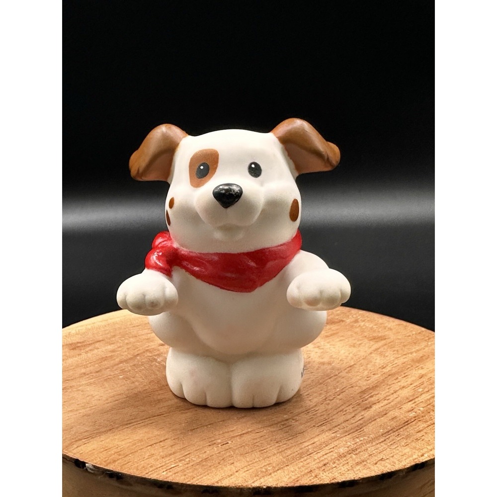 Vtg 2001 Fisher-Price Little People White DOG red bandana Go Train Replacement